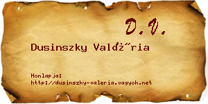 Dusinszky Valéria névjegykártya